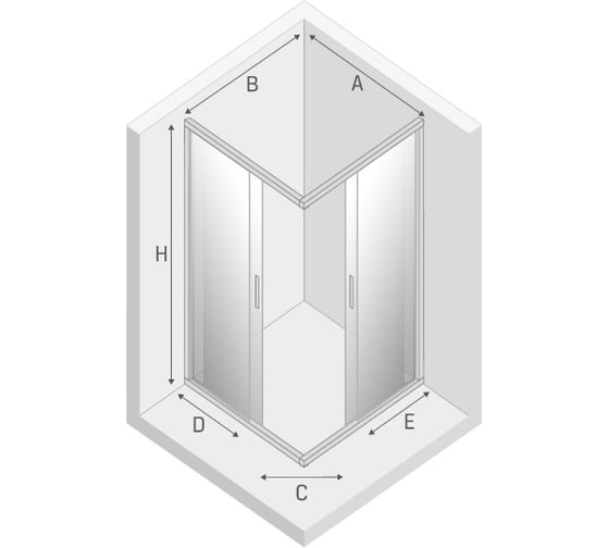 Душевое ограждение NEW TRENDY NEW VARIA 80x80x190 (хром) K-0474