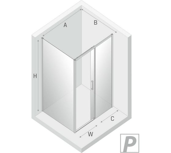 Душевое ограждение NEW TRENDY PRIME BLACK R 100x90x200 (черный) D-0317A/D-0129B