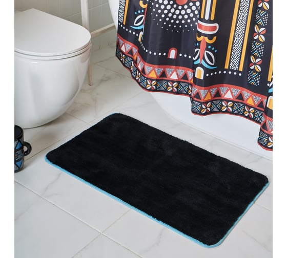 Мягкий коврик для ванной комнаты Moroshka Bantu 50x80 см, цвет черный 942-303-02