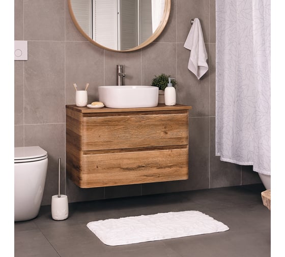 Мягкий коврик для ванной комнаты Moroshka Shelest 50x80 см, цвет белый 944-303-01