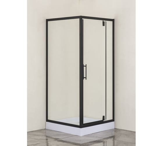 Душевое ограждение Loranto sunway 90x90x200 см, r/l, с поддоном, стекло, профиль черный cs-604a 90 00078793