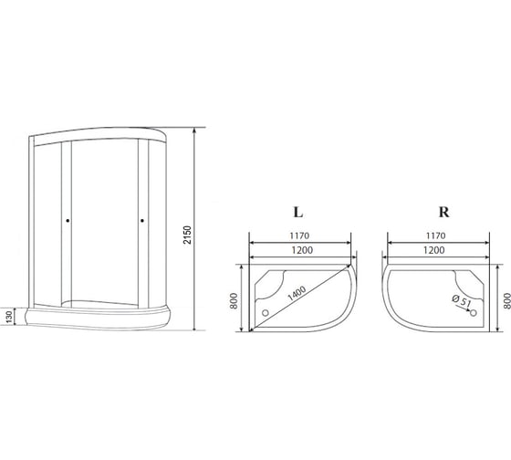 Душевая кабина Loranto sunway 120x80x215 см, с поддоном, стекло, профиль хром cs-66121r g 120 00078803