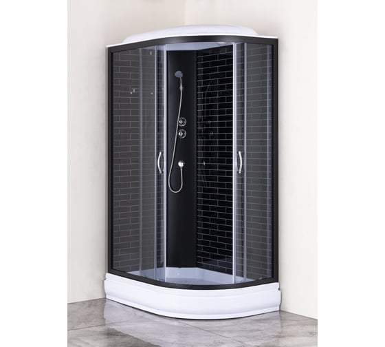 Душевая кабина Loranto 120x80x215 см, поддон, стекло 4 мм, профиль черный cs-66120-20l gb 120 00078797