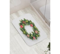 Коврик для ванной JOYARTY "новогодний венок" противоскользящий, 52x77 см bath_419791