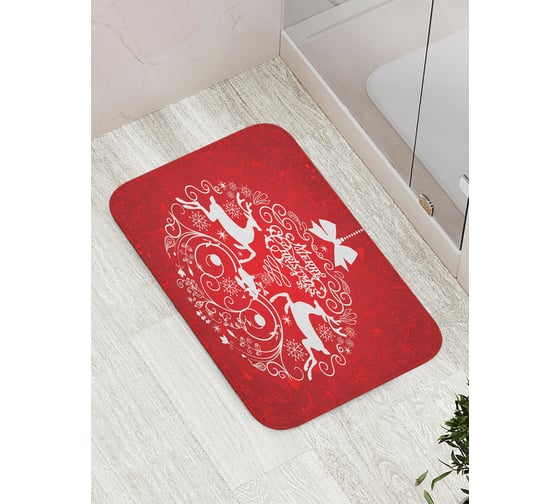 Коврик для ванной JOYARTY "новогодний шарик" противоскользящий, 52x77 см bath_419794 1