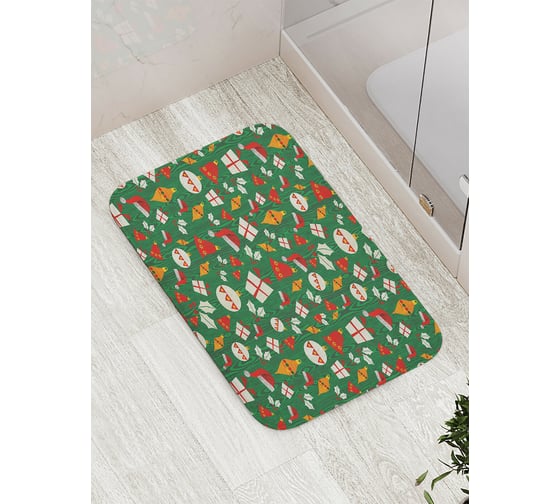 Коврик для ванной JOYARTY "подарки на праздник" противоскользящий, 52x77 см bath_419802 1