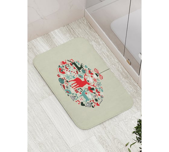 Коврик для ванной JOYARTY "новогодняя игрушка" противоскользящий, 52x77 см bath_419805 1