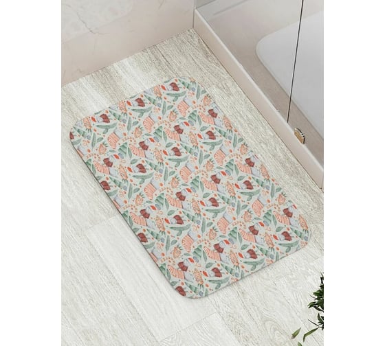 Коврик для ванной JOYARTY "дед мороз в елках" противоскользящий, 52x77 см bath_419829 1