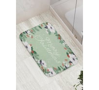 Коврик для ванной JOYARTY "новогодняя надпись в цветах" противоскользящий, 52x77 см bath_419830