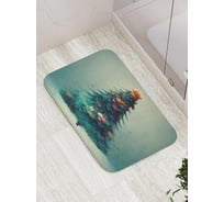 Коврик для ванной JOYARTY "акварельная елочка" противоскользящий, 52x77 см bath_419842