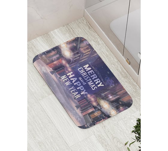 Коврик для ванной JOYARTY "городские праздники" противоскользящий, 52x77 см bath_419856 1