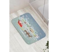 Коврик для ванной JOYARTY "дед мороз к нам мчится" противоскользящий, 52x77 см bath_419857