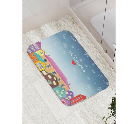 Коврик для ванной JOYARTY "я люблю зиму" противоскользящий, 52x77 см bath_419859 1
