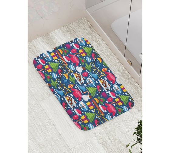 Коврик для ванной JOYARTY "новогоднее настроение" противоскользящий, 52x77 см bath_419866 1