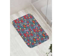 Коврик для ванной JOYARTY "новогодний паттерн с пуансеттией" противоскользящий, 52x77 см bath_419873