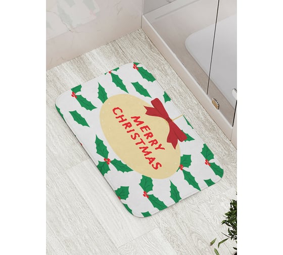 Коврик для ванной JOYARTY "новогоднее поздравление" противоскользящий, 52x77 см bath_419886 1
