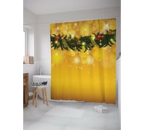 Штора для ванной JOYARTY "праздничное украшение" из сатена, 180x200 см с крючками sc_419792