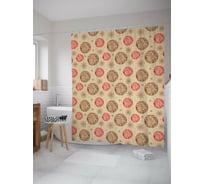 Штора для ванной JOYARTY "новогодние узоры" из сатена, 180x200 см с крючками sc_419798
