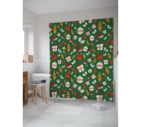 Штора для ванной JOYARTY "подарки на праздник" из сатена, 180x200 см с крючками sc_419802