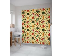 Штора для ванной JOYARTY "праздничное настроение" из сатена, 180x200 см с крючками sc_419804