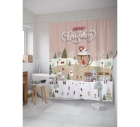 Штора для ванной JOYARTY "рождественский город" из сатена, 180x200 см с крючками sc_419814