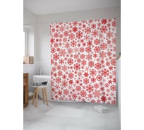 Штора для ванной JOYARTY "снежинки зимой" из сатена, 180x200 см с крючками sc_419822