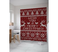 Штора для ванной JOYARTY "люблю рождество" из сатена, 180x200 см с крючками sc_419825