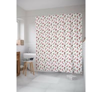 Штора для ванной JOYARTY "рождественская омела" из сатена, 180x200 см с крючками sc_419827