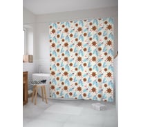 Штора для ванной JOYARTY "пряная гвоздика" из сатена, 180x200 см с крючками sc_419838