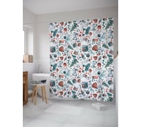 Штора для ванной JOYARTY "уютная зима" из сатена, 180x200 см с крючками sc_419844
