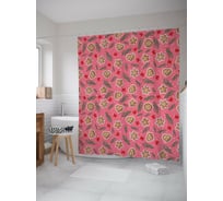 Штора для ванной JOYARTY "новогодние пряники" из сатена, 180x200 см с крючками sc_419871