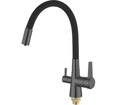 Смеситель для кухни SHEVANIK с подключением к фильтру питьевой воды темно-серый S668Y