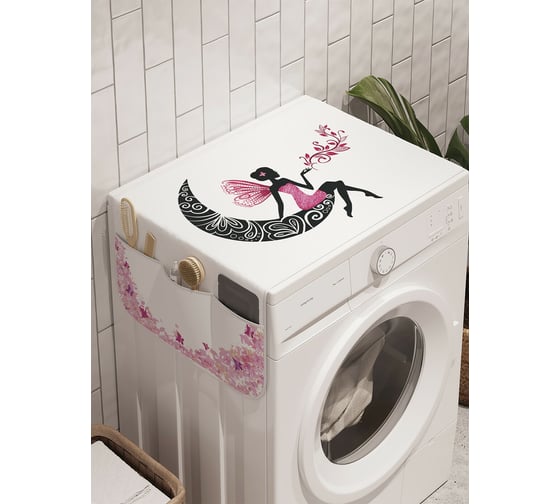 Чехол накидка для стиральной машины с рисунком AMBESONNE "фея на месяце" 45 на 120см cwm_385253_120x45 1