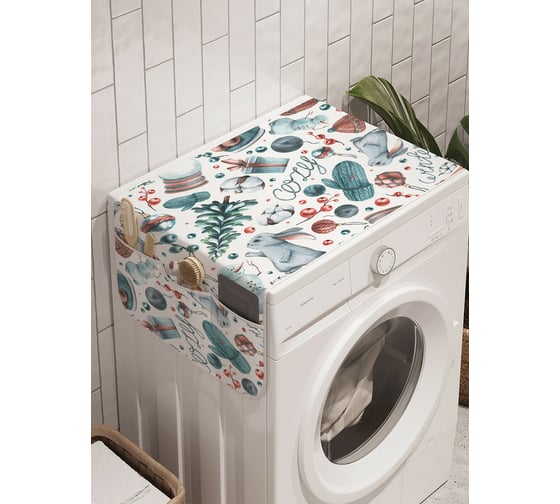 Чехол накидка для стиральной машины с рисунком AMBESONNE "уютная зима" 45 на 120см cwm_419844_120x45 1