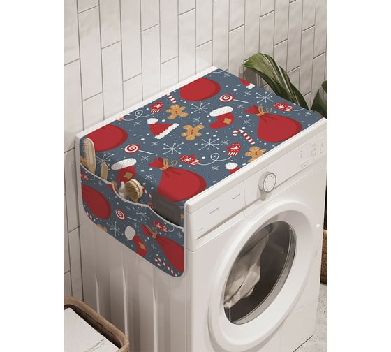Чехол накидка для стиральной машины с рисунком AMBESONNE "мешок подарков" 45 на 120см cwm_419878_120x45 1