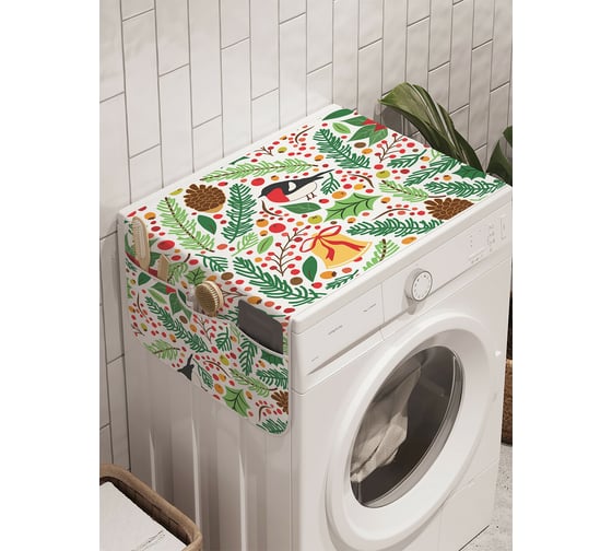 Чехол накидка для стиральной машины с рисунком AMBESONNE "рождественское настроение" 45 на 120см cwm_419879_120x45 1