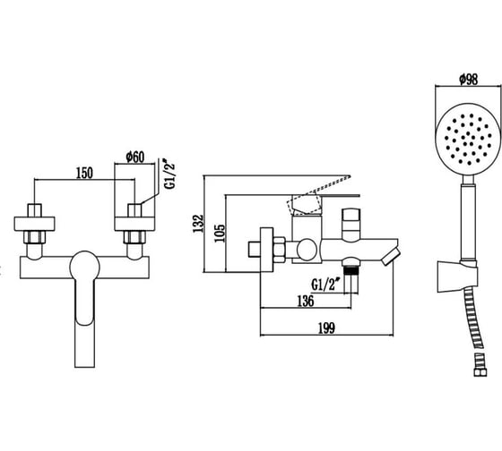 Смеситель для ванны Fmark FS8204H