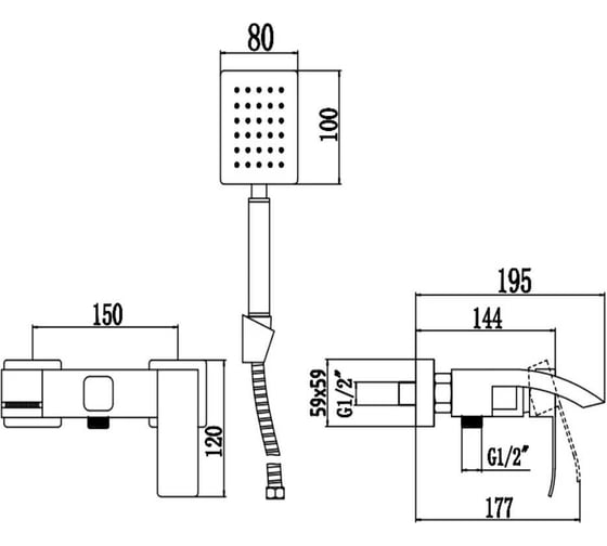 Смеситель для ванны Fmark FS8624-1