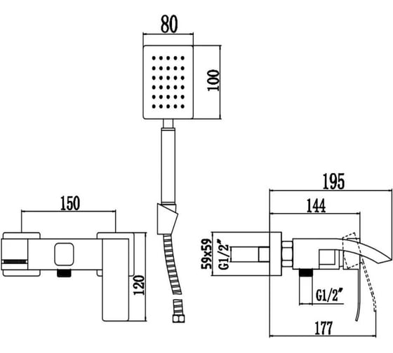 Смеситель для ванны Fmark FS8624