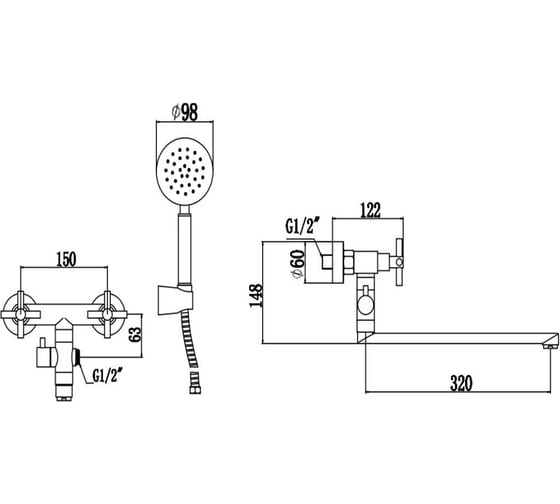 Смеситель для ванны Fmark FS8424H