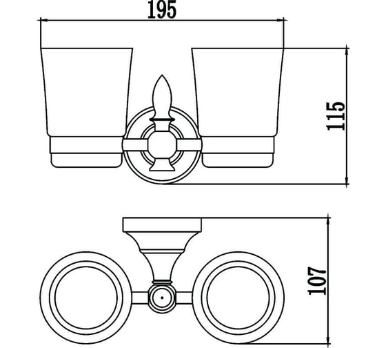 Держатель для двух стаканов Savol S-06868B 24092