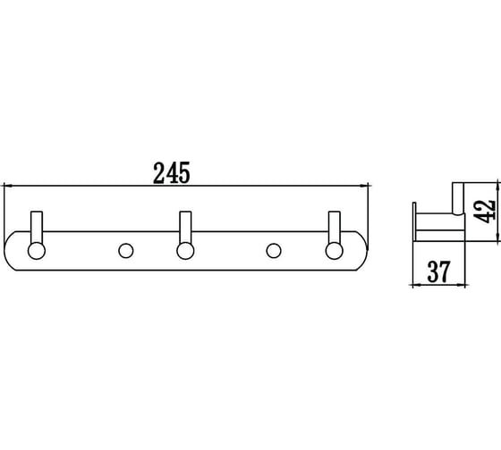 Планка с крючками Savol 3 крючка S-007213C