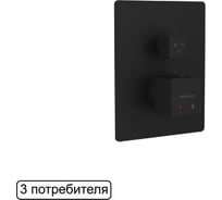 Термостатический смеситель для душа скрытого монтажа Excellent Keria черный матовый AREX.2048BL