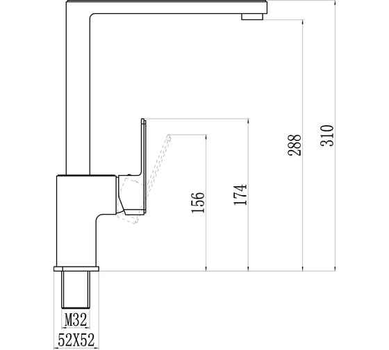 Смеситель для кухонной мойки Savol S-600706F