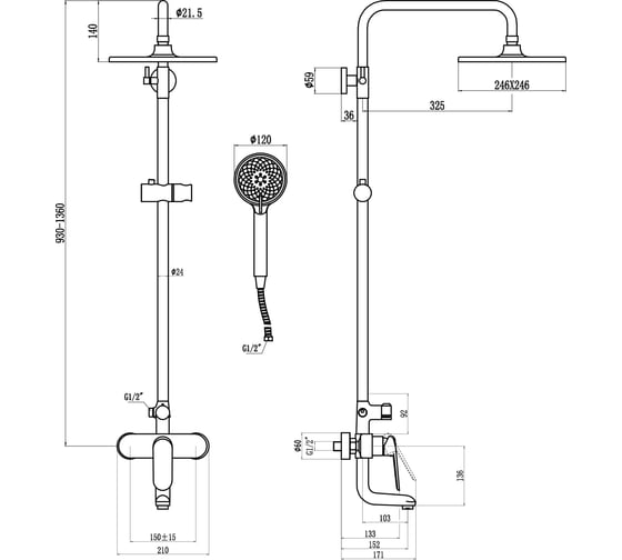 Душевая система Savol SK-H6401