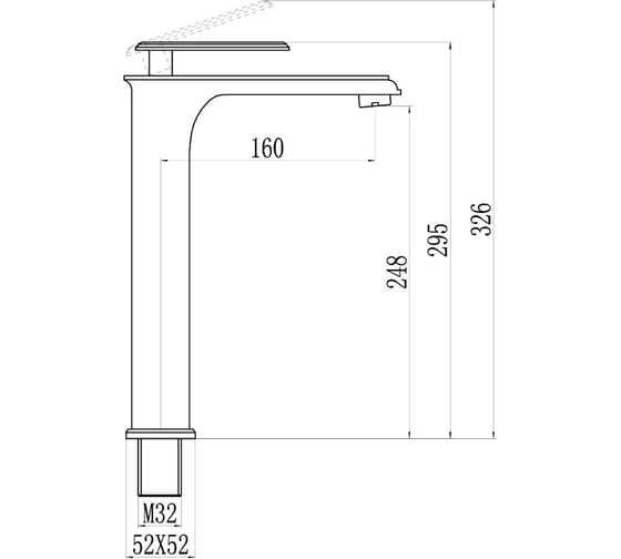 Смеситель для раковины Savol высокий S-600101TG