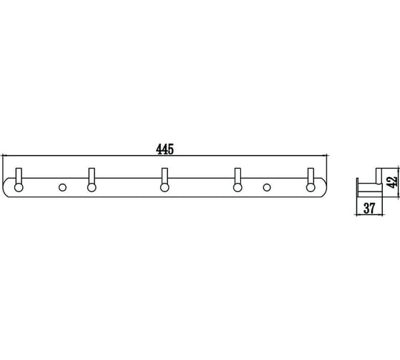 Планка с крючками Savol 5 крючков S-007215B