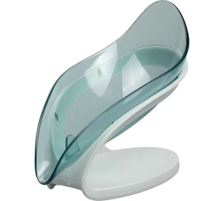 Мыльница со сливом Аквалиния Лотос пластик голубая N-41