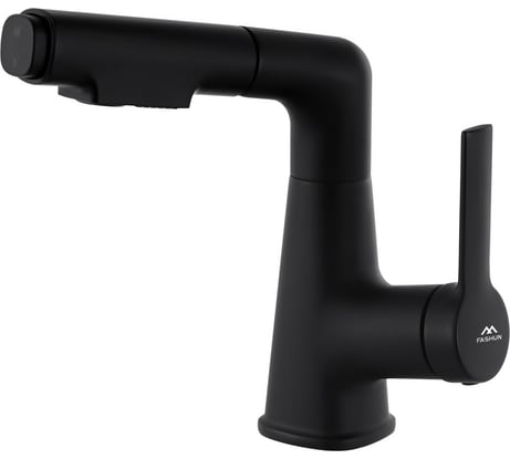 Смеситель для умывальника/мойки FASHUN H=203-278 мм, чёрный, латунь, картридж D=35 мм A4018-7