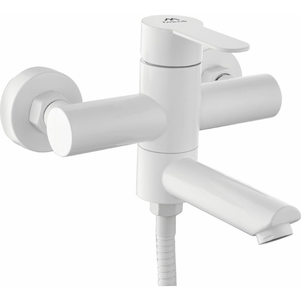 Смеситель для ванны с душевым гарнитуром FASHUN белый, сталь SUS304 ...